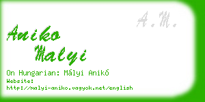 aniko malyi business card