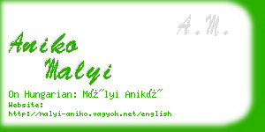 aniko malyi business card